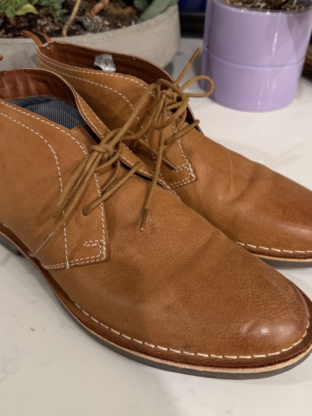 Crown Vintage Shropshire Stitch Down Chukka Boots Tan Leather Size 11